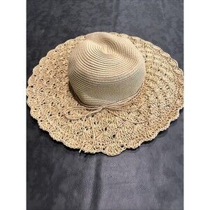 Sun N Sand Crotchet Straw Hat Boho Beach Cottage Core